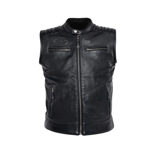 Storm Leather Vest Black