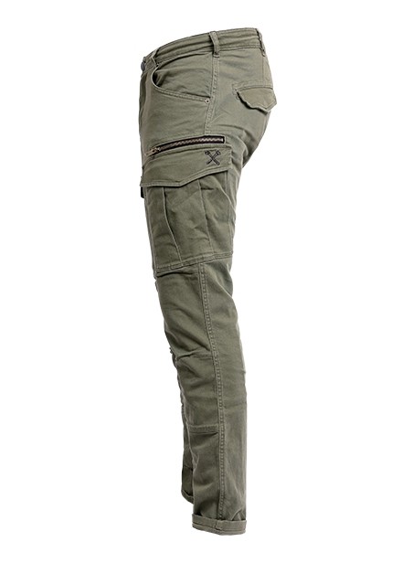 Mens Motorcycle Cargo Pants Olive